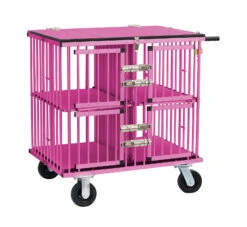 Aeolus 4-Berth Show Trolley With 6" Rubber Wheels - Large [Pink]